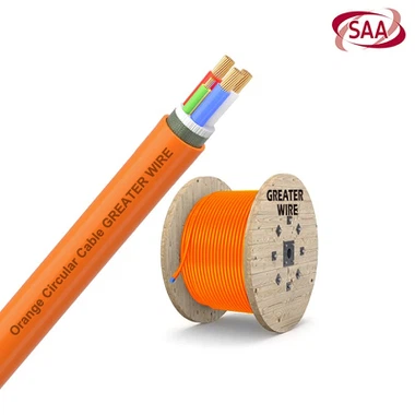 10mm orange circular 2 core and earth 10mm orange circular 2 core and earth